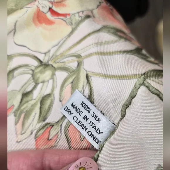 Tiffany & Co. Pink and Green Floral Scarf - Picture 4 of 8